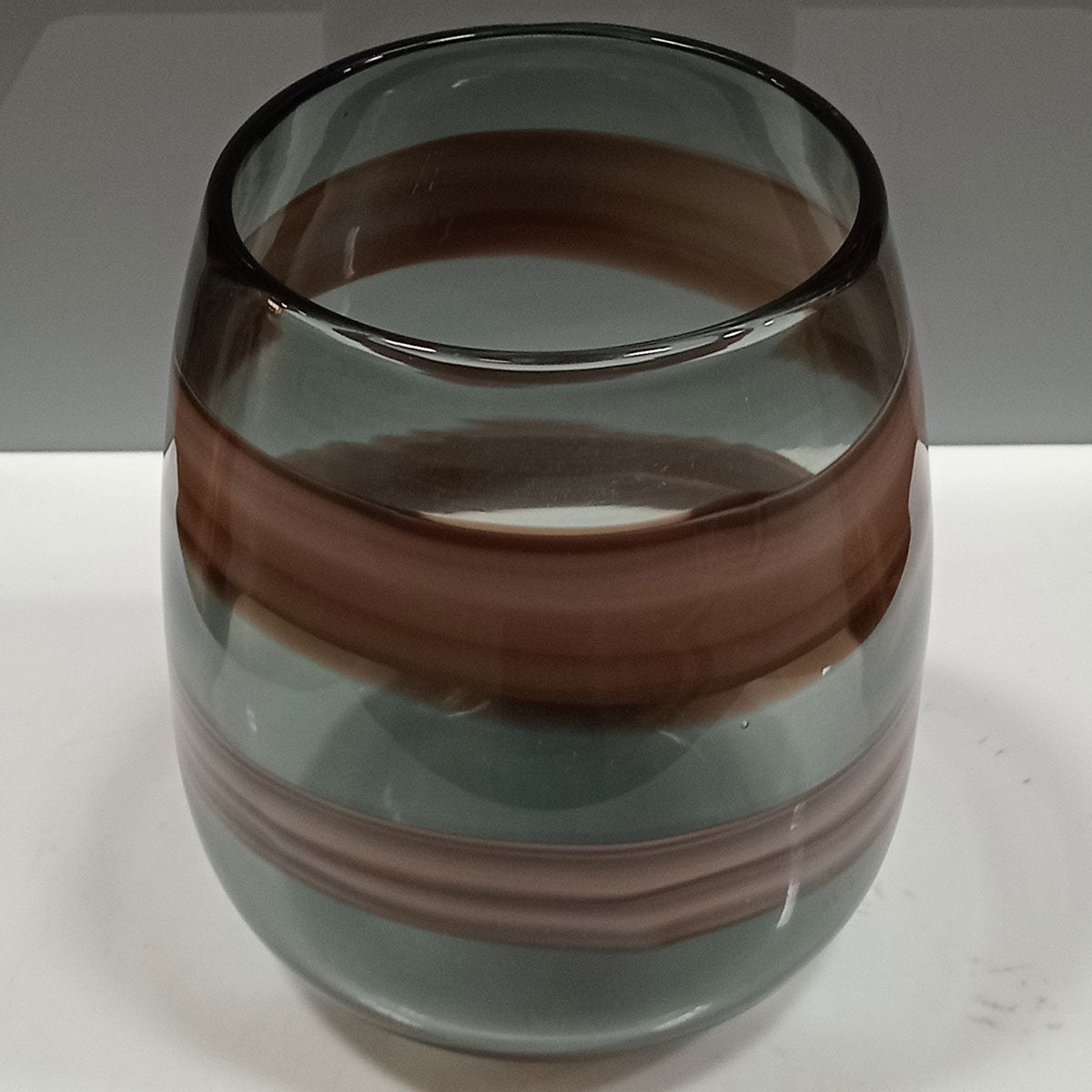 Vaso Vidro 19x17x17cm Marrom