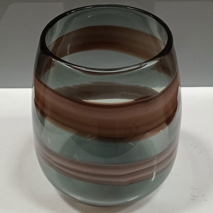 Vaso Vidro 19x17x17cm Marrom