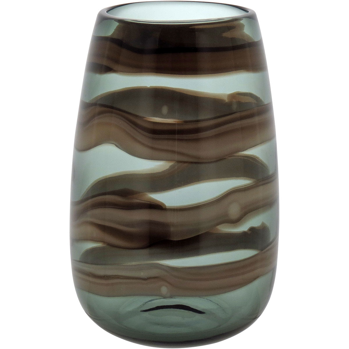 Vaso Vidro 27x17x17cm Marrom