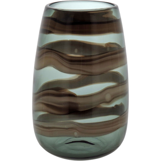 Vaso Vidro 27x17x17cm Marrom