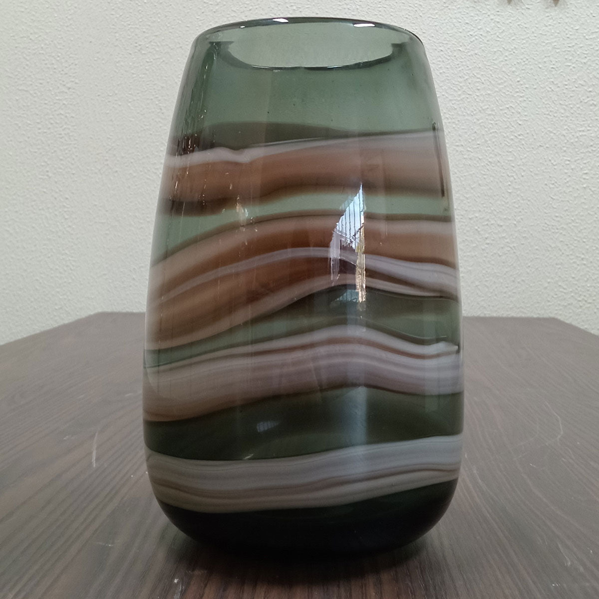 Vaso Vidro 27x17x17cm Marrom