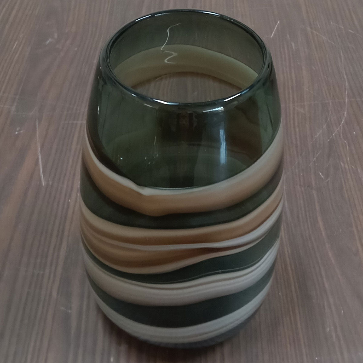 Vaso Vidro 27x17x17cm Marrom