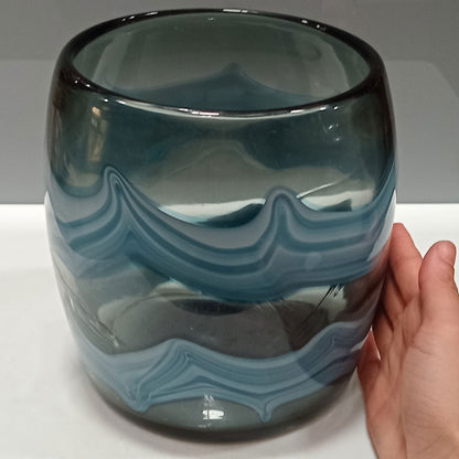 Vaso Vidro 17x18x18cm Azul