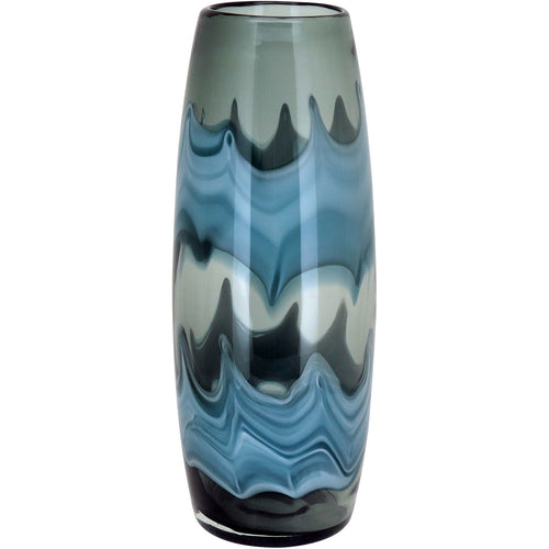 Vaso Vidro 35x14x14cm Azul