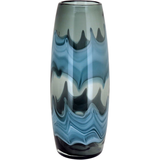 Vaso Vidro 35x14x14cm Azul