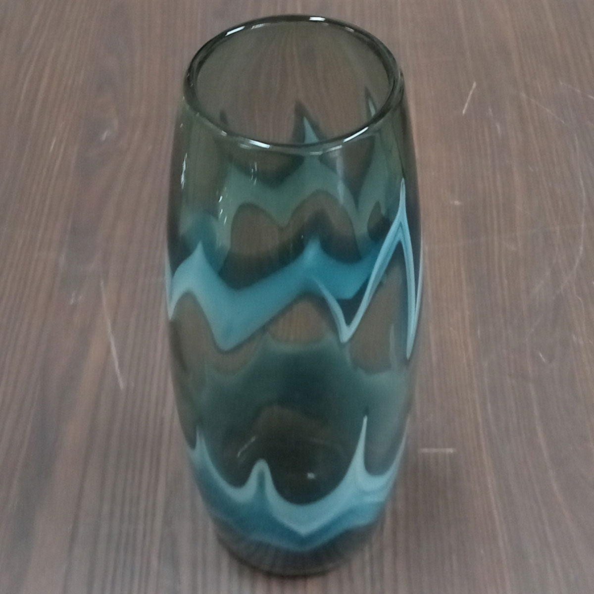 Vaso Vidro 35x14x14cm Azul