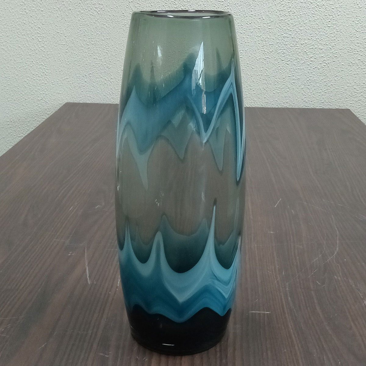 Vaso Vidro 35x14x14cm Azul