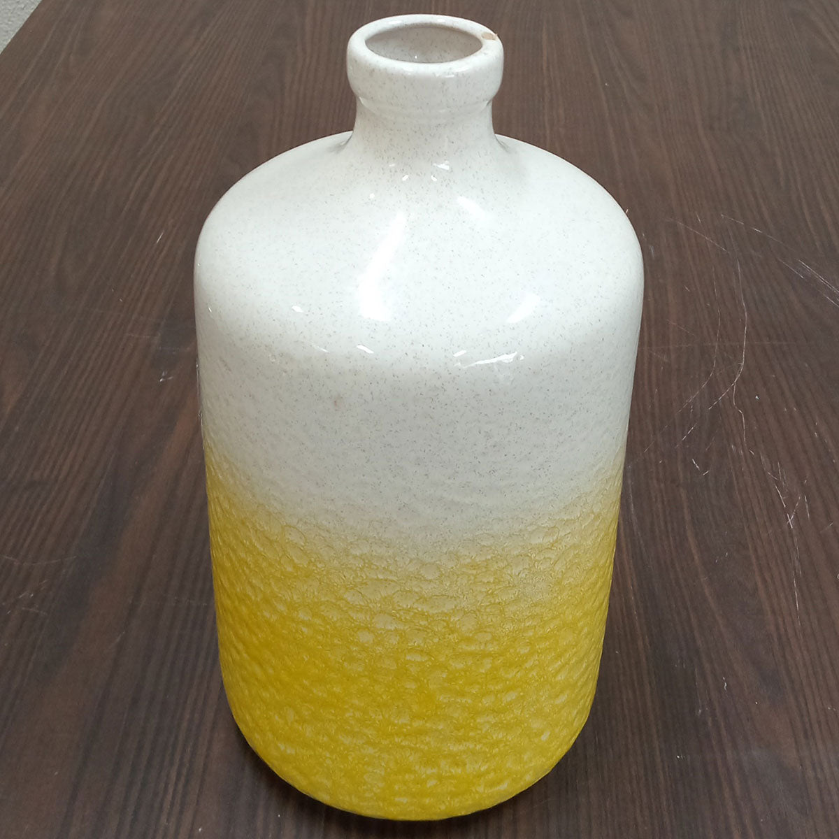 Vaso de Cerâmica Amarelo 36x19cm para Decoração Elegante