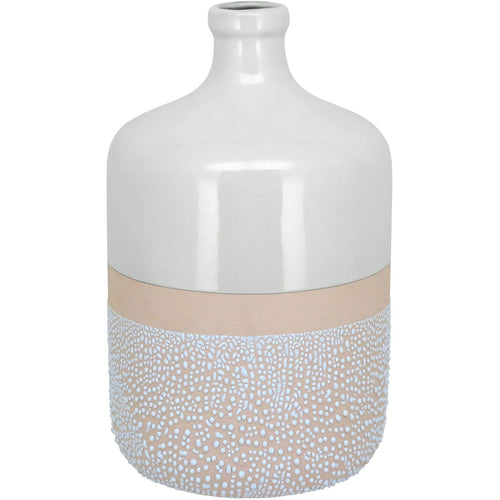 Vaso Cerâmica Marfim 30x18cm para Decoração de Flores