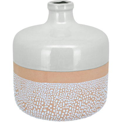 Vaso de Cerâmica Marfim 20x17cm para Decoração de Ambientes