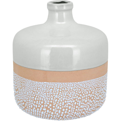 Vaso de Cerâmica Marfim 20x17cm para Decoração de Ambientes