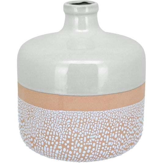 Vaso de Cerâmica Marfim 20x17cm para Decoração de Ambientes