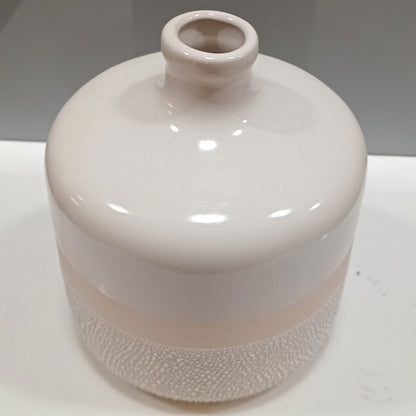 Vaso de Cerâmica Marfim 20x17cm para Decoração de Ambientes