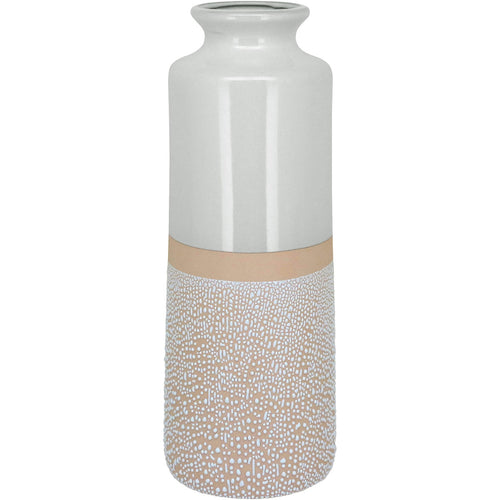 Vaso de Cerâmica Marfim 40x15x15cm para Decoração de Ambientes