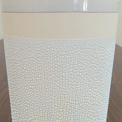 Vaso de Cerâmica Marfim 40x15x15cm para Decoração de Ambientes