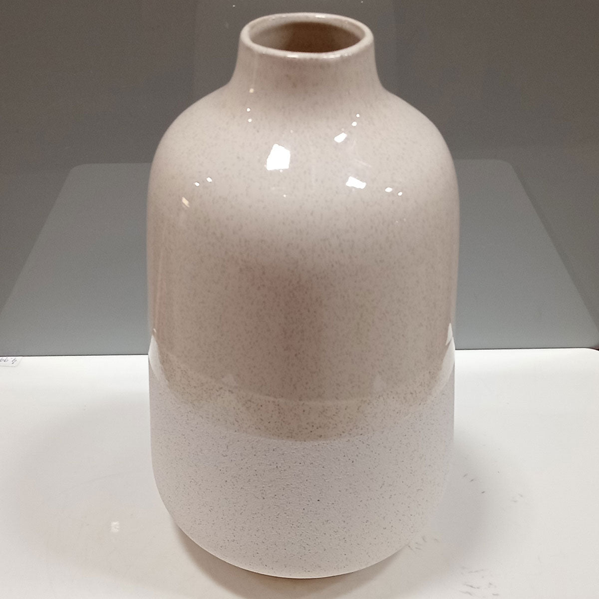 Vaso de Cerâmica Marfim 30x18cm para Decoração e Arranjos Florais