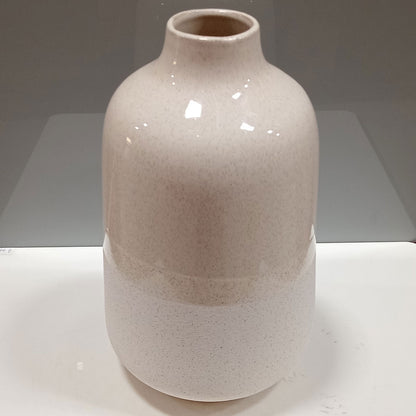 Vaso de Cerâmica Marfim 30x18cm para Decoração e Arranjos Florais