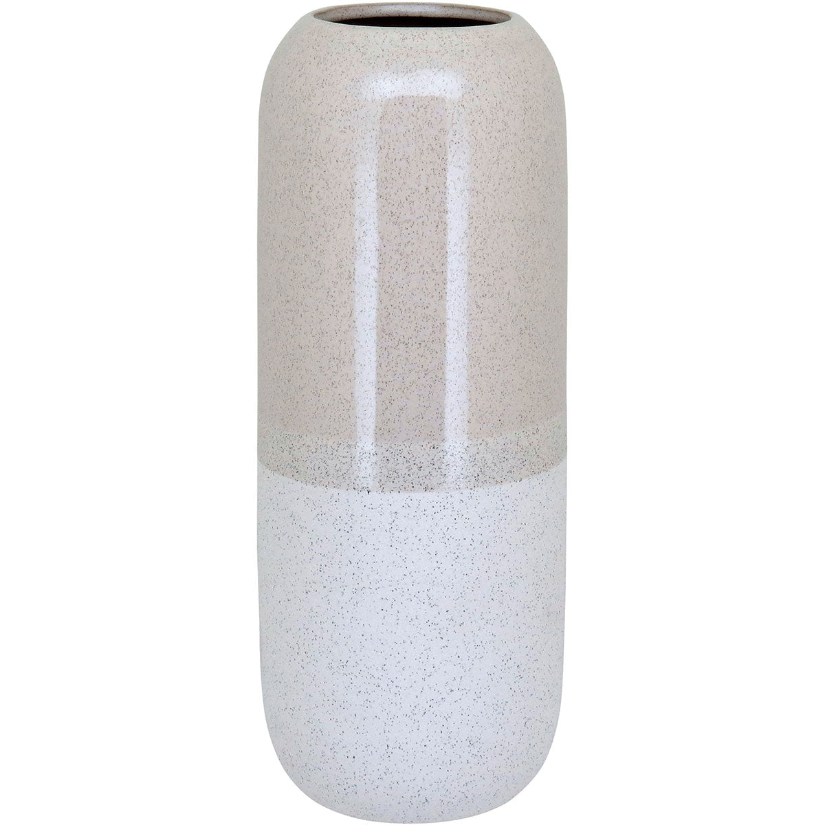 Vaso Cerâmica Marfim 40x15x15cm para Decoração de Ambientes