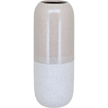 Vaso Cerâmica Marfim 40x15x15cm para Decoração de Ambientes