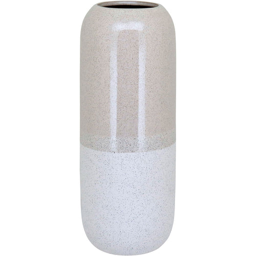 Vaso Cerâmica Marfim 40x15x15cm para Decoração de Ambientes