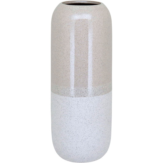 Vaso Cerâmica Marfim 40x15x15cm para Decoração de Ambientes