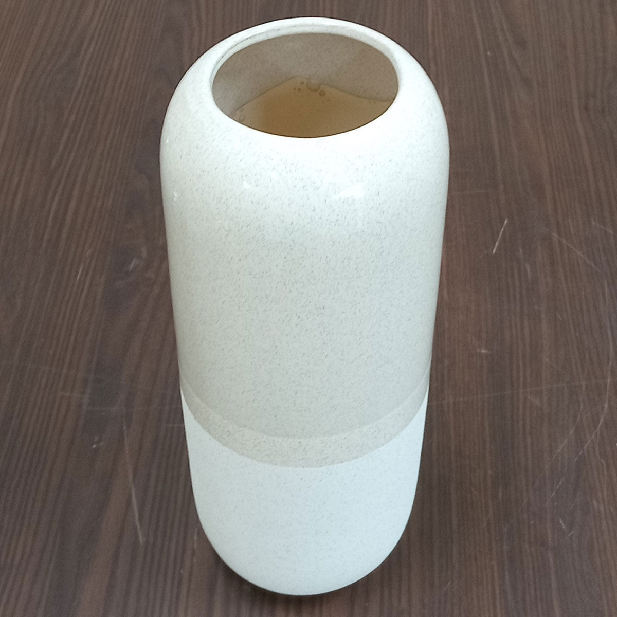 Vaso Cerâmica Marfim 40x15x15cm para Decoração de Ambientes