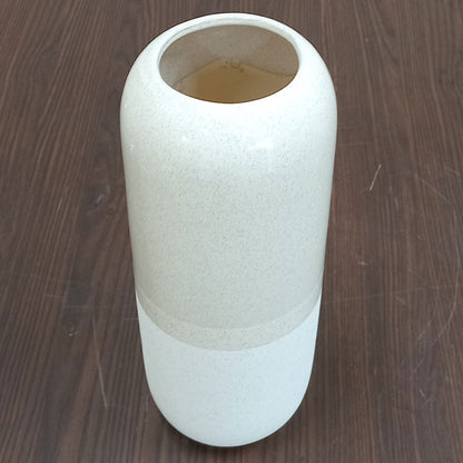 Vaso Cerâmica Marfim 40x15x15cm para Decoração de Ambientes