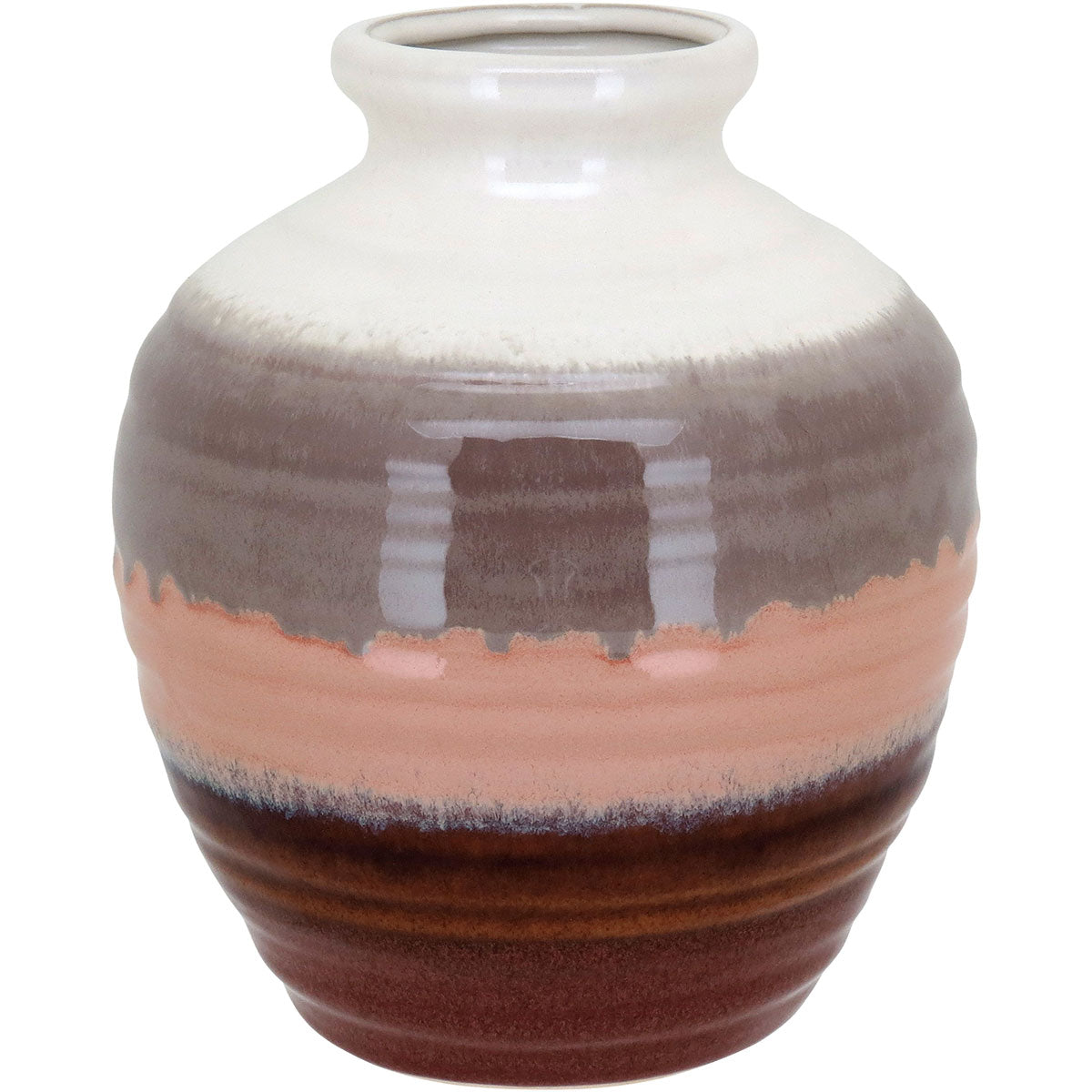 Vaso de Cerâmica Marrom 20x17cm para Decoração Elegante