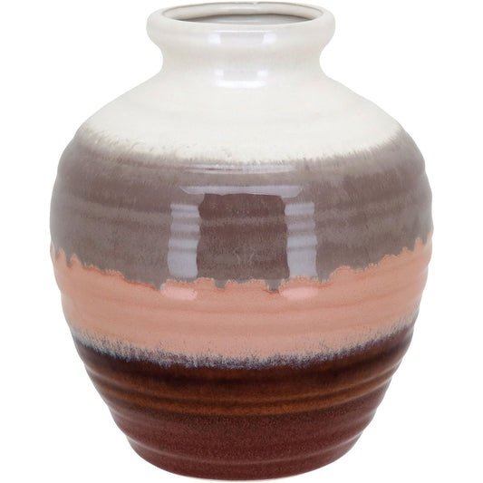 Vaso de Cerâmica Marrom 20x17cm para Decoração Elegante
