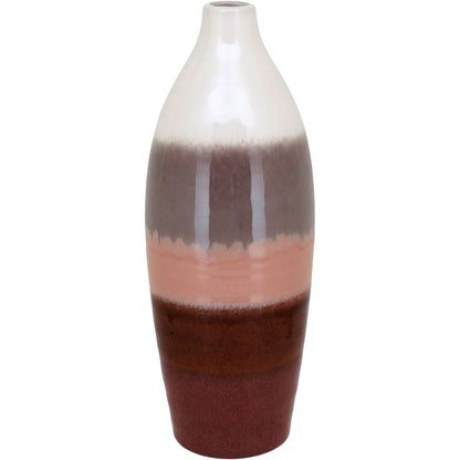 Vaso de Cerâmica Marrom 38x13cm para Decoração e Arranjos Florais