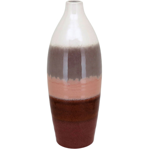 Vaso de Cerâmica Marrom 38x13cm para Decoração e Arranjos Florais