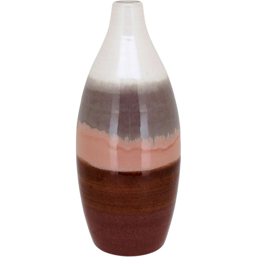 Vaso de Cerâmica Marrom 32x12cm para Decoração e Arranjos Florais