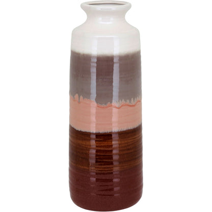 Vaso de Cerâmica Marrom 40x15cm - Decoração para Flores e Plantas