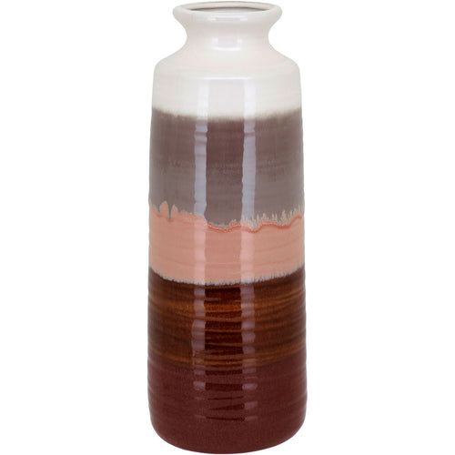 Vaso de Cerâmica Marrom 40x15cm - Decoração para Flores e Plantas