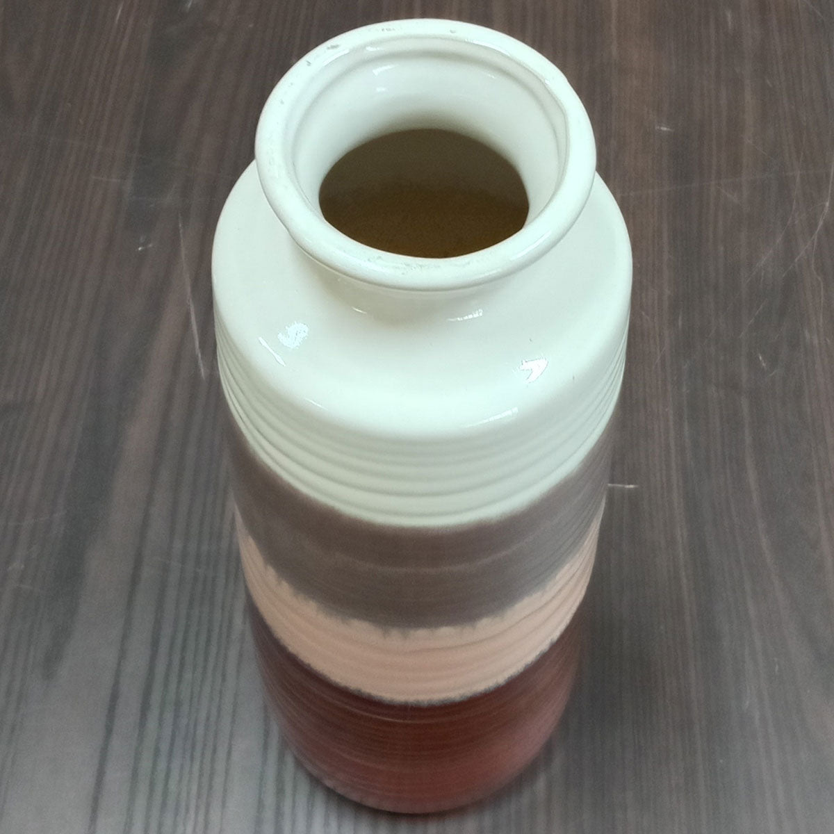 Vaso de Cerâmica Marrom 40x15cm - Decoração para Flores e Plantas