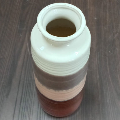 Vaso de Cerâmica Marrom 40x15cm - Decoração para Flores e Plantas