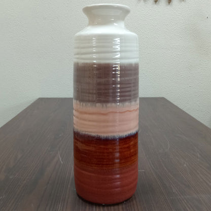 Vaso de Cerâmica Marrom 40x15cm - Decoração para Flores e Plantas