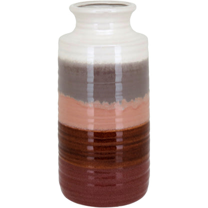 Vaso de Cerâmica Marrom 30x14cm para Decoração de Ambientes