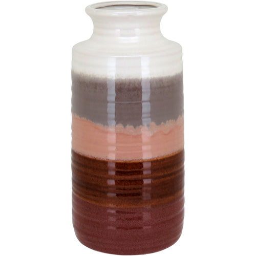 Vaso de Cerâmica Marrom 30x14cm para Decoração de Ambientes