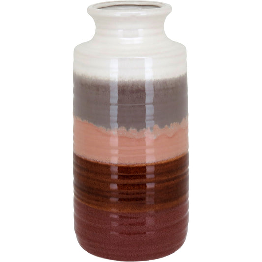 Vaso de Cerâmica Marrom 30x14cm para Decoração de Ambientes