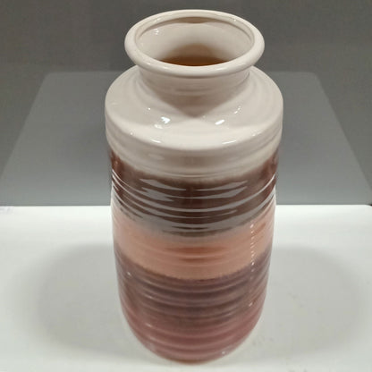 Vaso de Cerâmica Marrom 30x14cm para Decoração de Ambientes