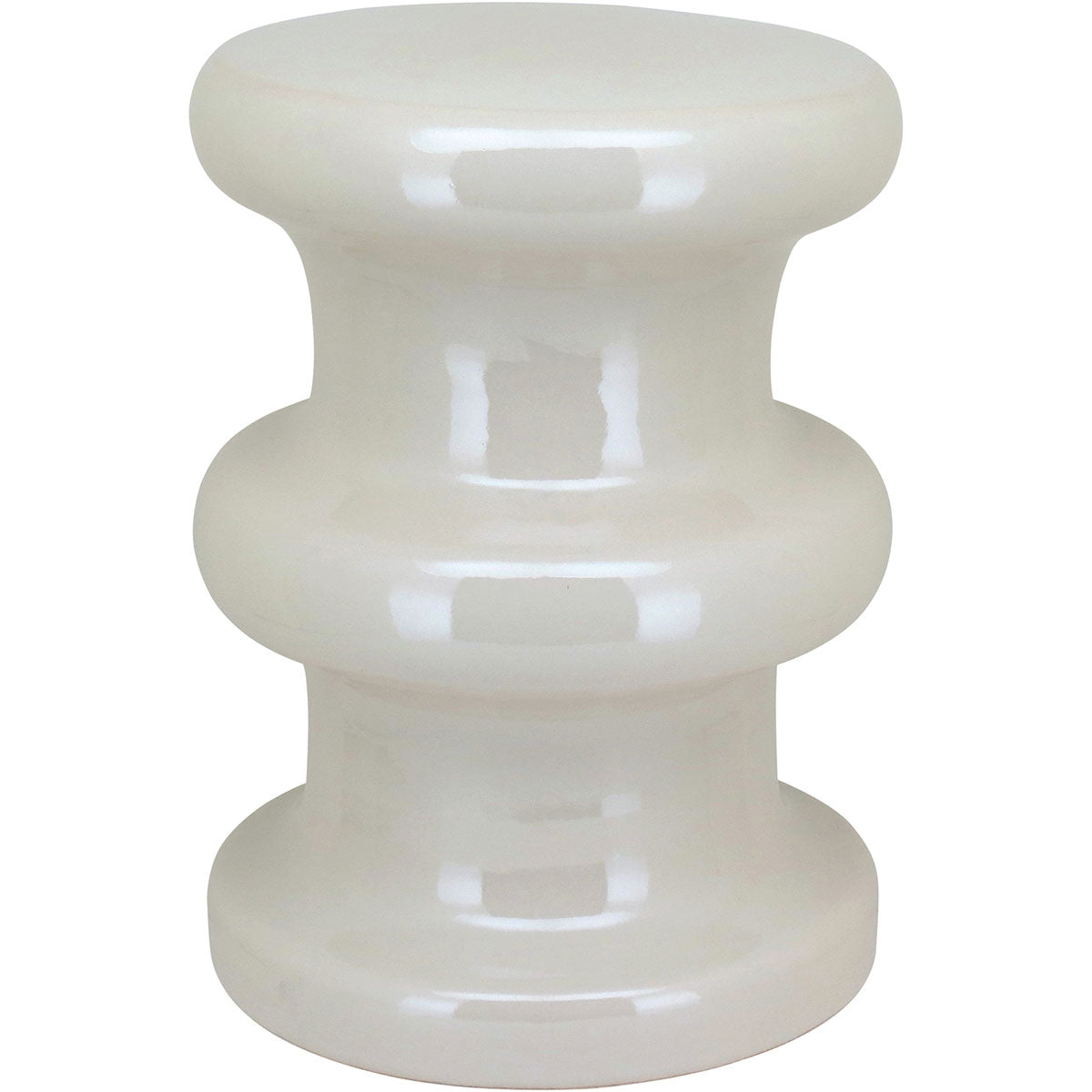 Banqueta Cerâmica Creme 45x33x33 cm - Assento Decorativo Elegante