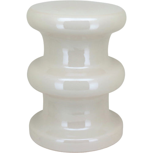 Banqueta Cerâmica Creme 45x33x33 cm - Assento Decorativo Elegante