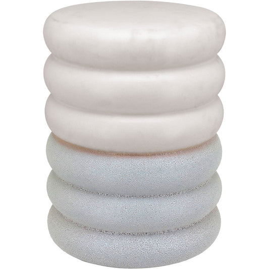 Banqueta Cerâmica Marfim 44x33x33cm Alta Qualidade Decorativa