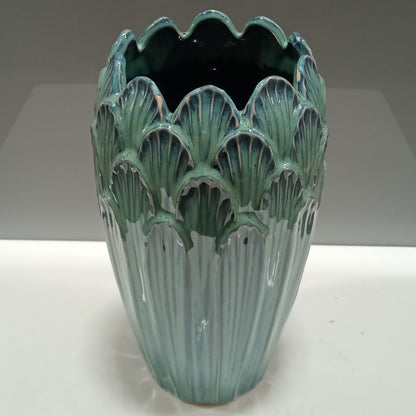 Vaso de Cerâmica Azul 27x16cm para Decoração de Ambientes