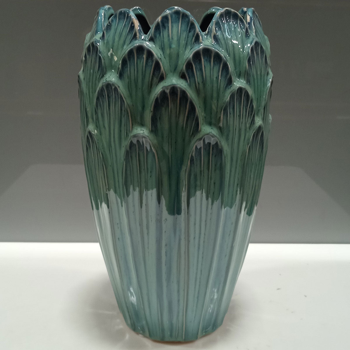 Vaso de Cerâmica Azul 27x16cm para Decoração de Ambientes