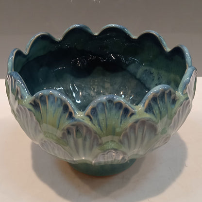 Cachepô Cerâmica Azul 10x15x15cm para Plantas - Decoração Elegante