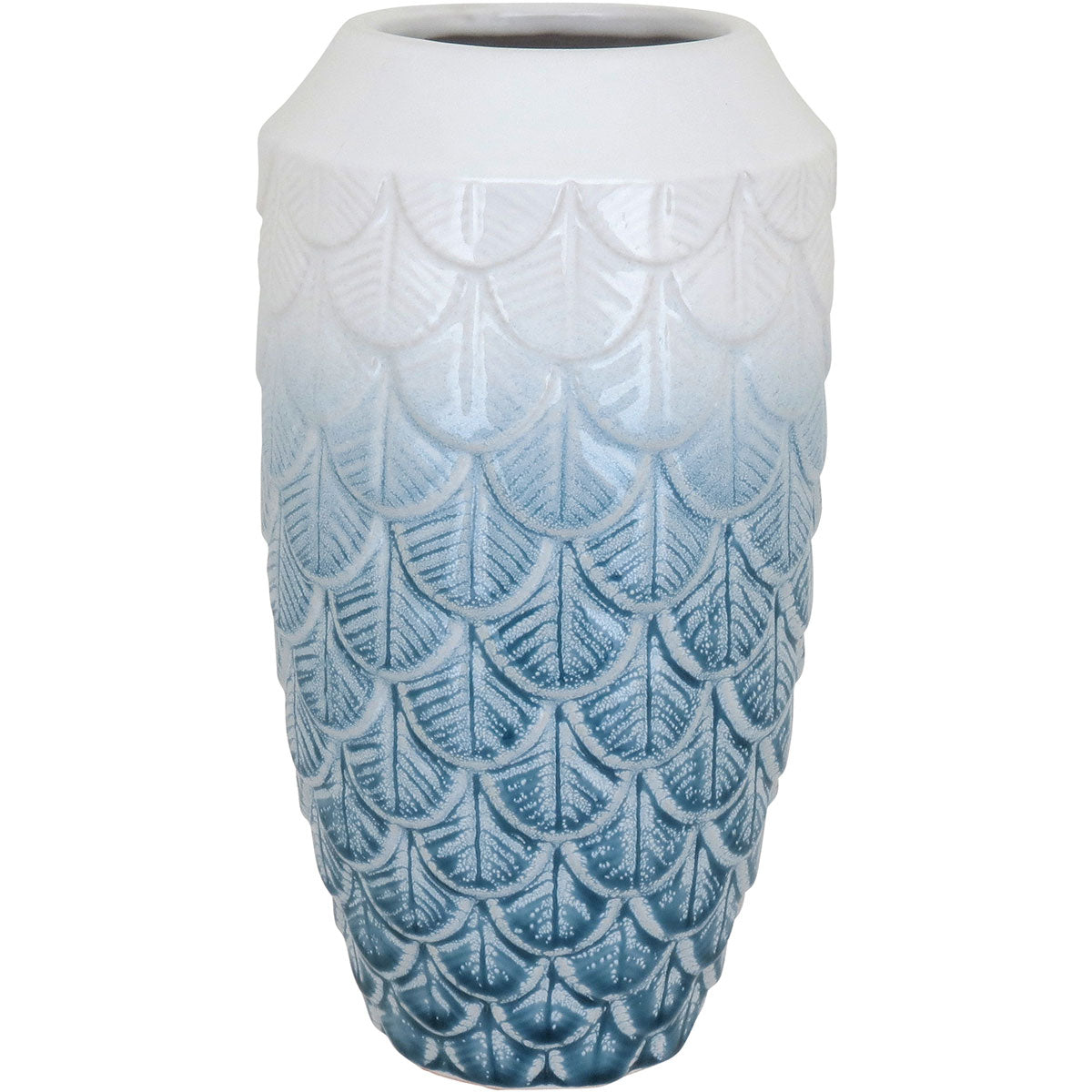 Vaso de Cerâmica Azul 28x14cm para Flores - Decoração Elegante