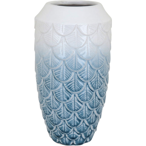 Vaso de Cerâmica Azul 28x14cm para Flores - Decoração Elegante