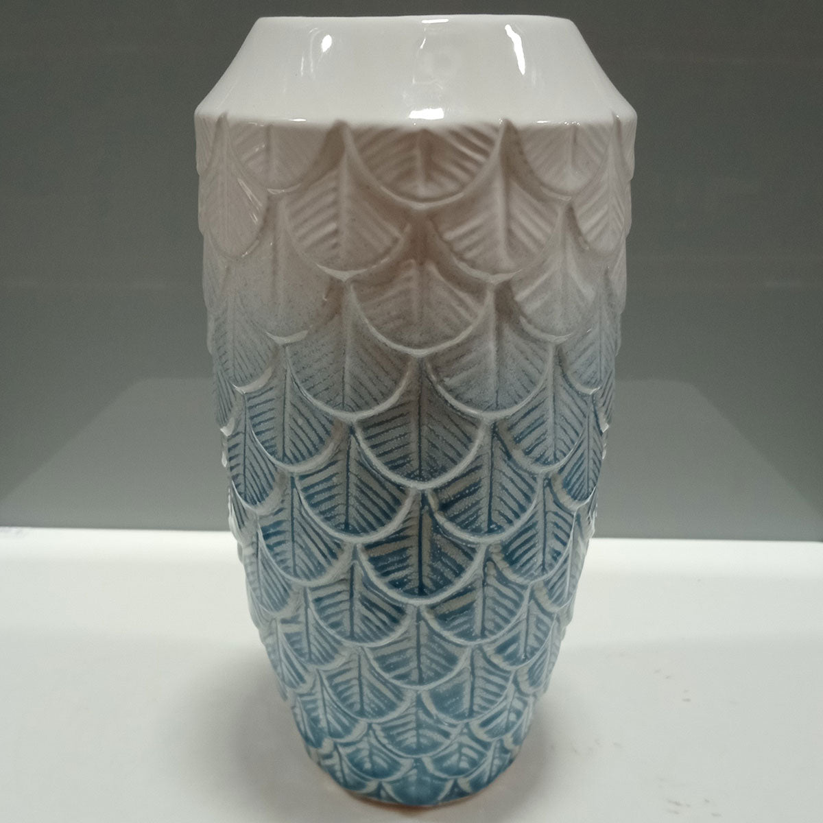 Vaso de Cerâmica Azul 28x14cm para Flores - Decoração Elegante